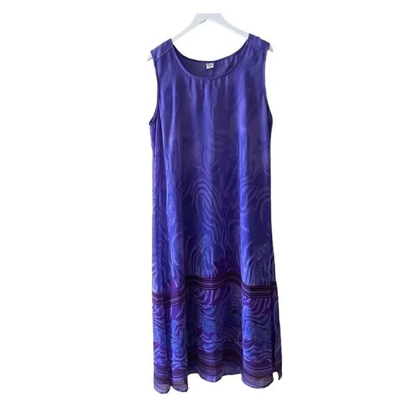 Kirpa Two Pieces Layer Maxi Longline Lined Purple Special Occasion Set Sz L - Picture 2 of 10